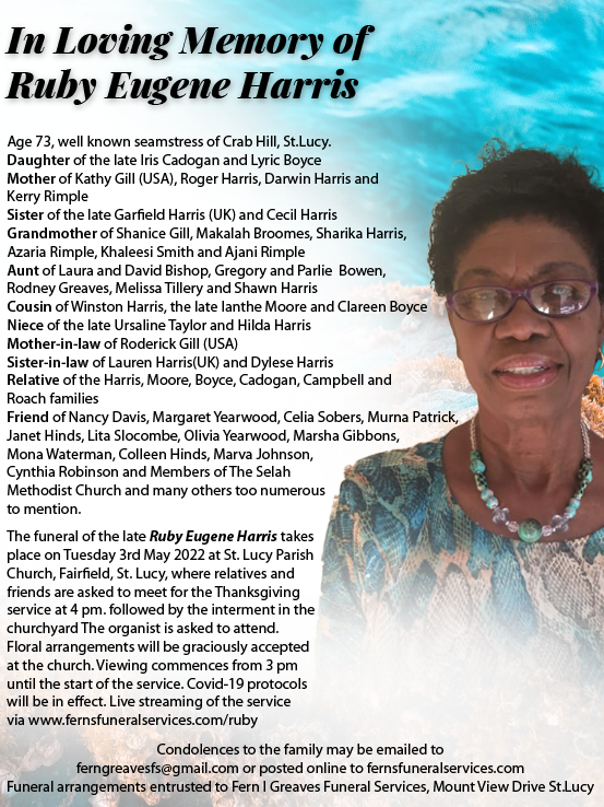 Obituary for Ruby Eugene Harris
