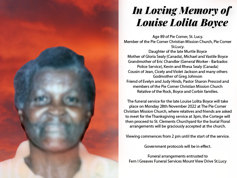 Louise Boyce Obituary