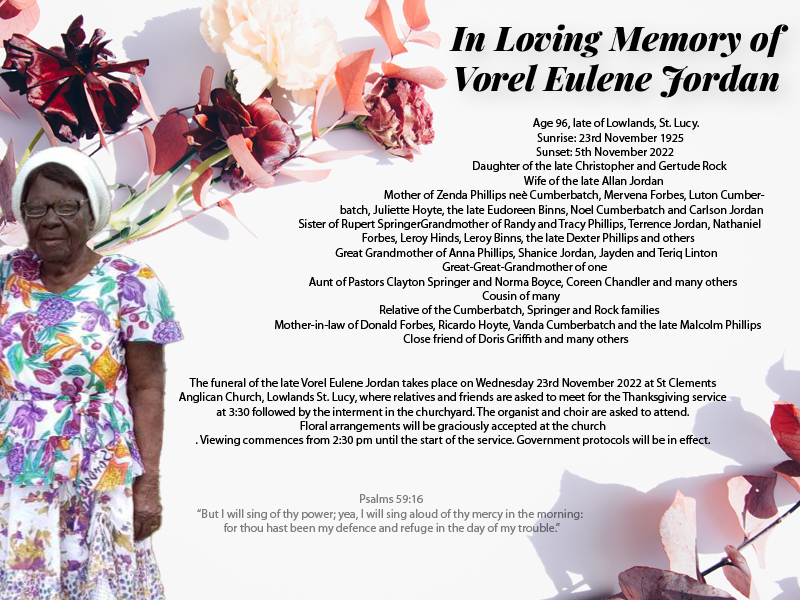 Vorel Jordan Obituary