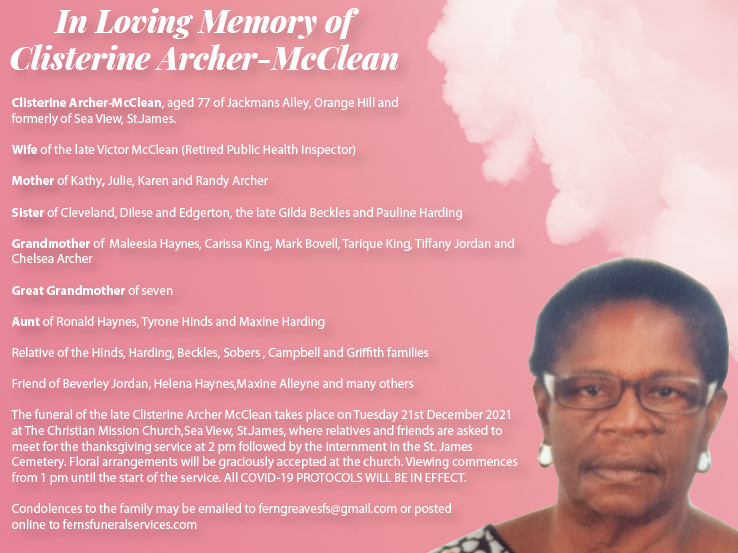 Announcements | Obits – Fern I. Greaves Funeral Services